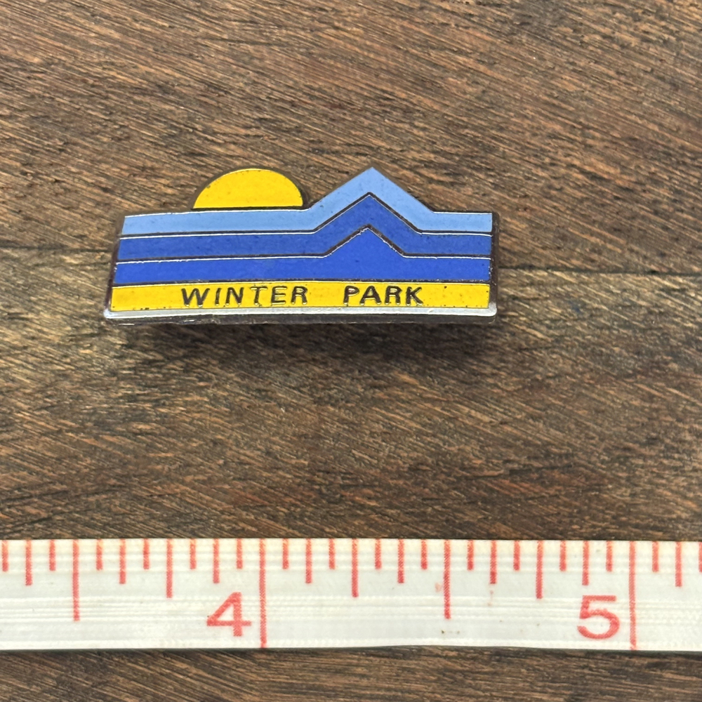 Winter Park Colorado Faux Enamel Pin Silver Tone